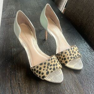 Loeffler Randall Mint & Leopard Print Heels